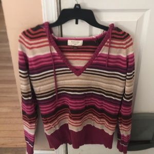 Women’s Sonoma Striped Hooded Sweater Size LP
